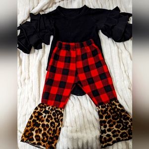 Bell-bottoms with bell sleeves one piece